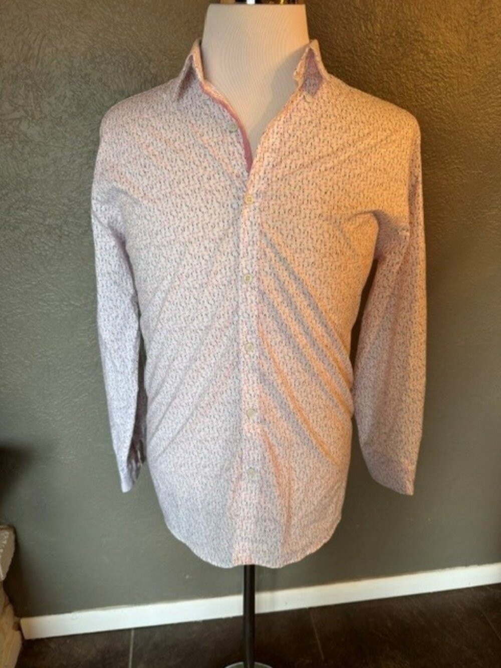 Mens Penguin Slim Fit Button Down Long Sleeve Shirt (Featuring Flamingos)